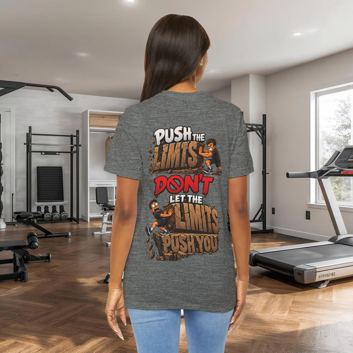 Push the Limits Tee — Motivational Vintage Gym Shirt