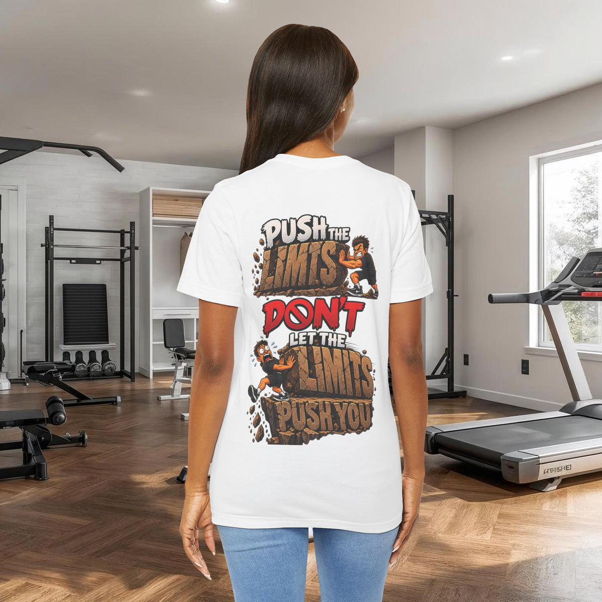 Push the Limits Tee — Motivational Vintage Gym Shirt