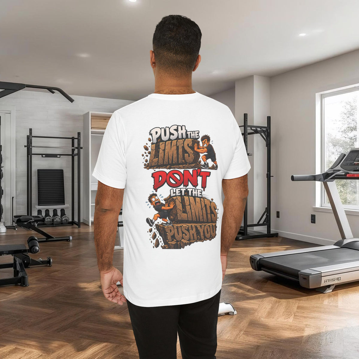 Push the Limits Tee — Motivational Vintage Gym Shirt