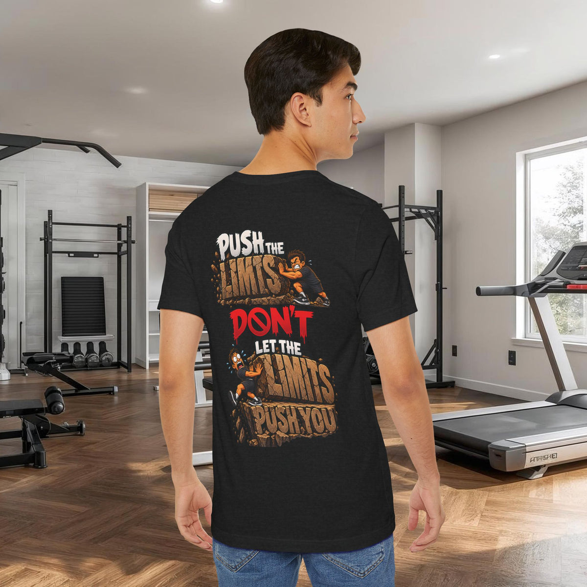 Push the Limits Tee — Motivational Vintage Gym Shirt