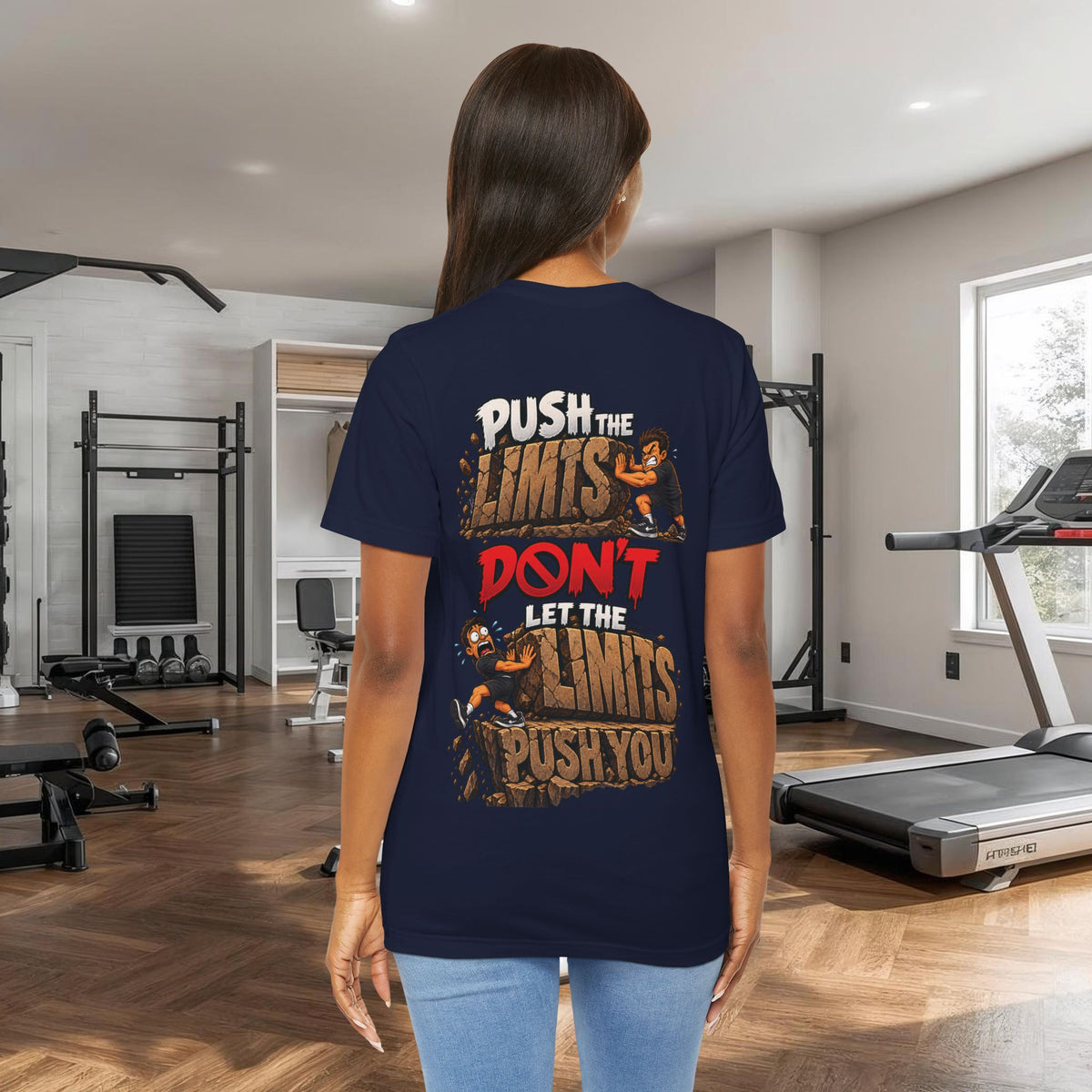 Push the Limits Tee — Motivational Vintage Gym Shirt