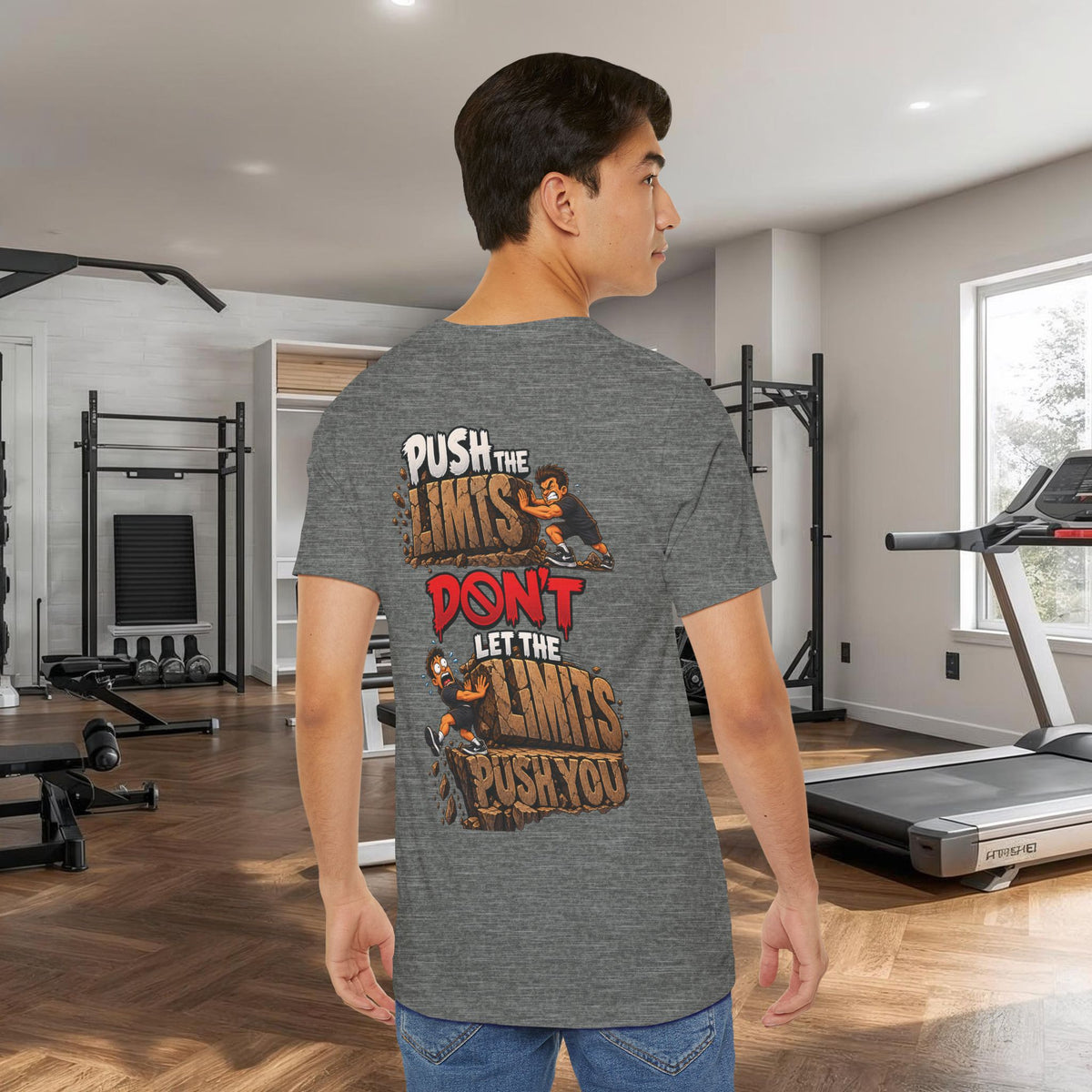 Push the Limits Tee — Motivational Vintage Gym Shirt