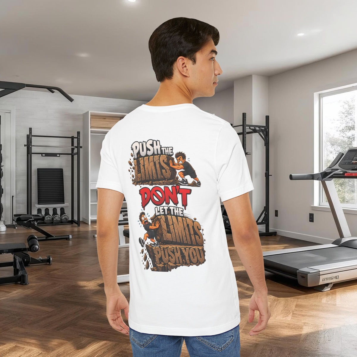 Push the Limits Tee — Motivational Vintage Gym Shirt