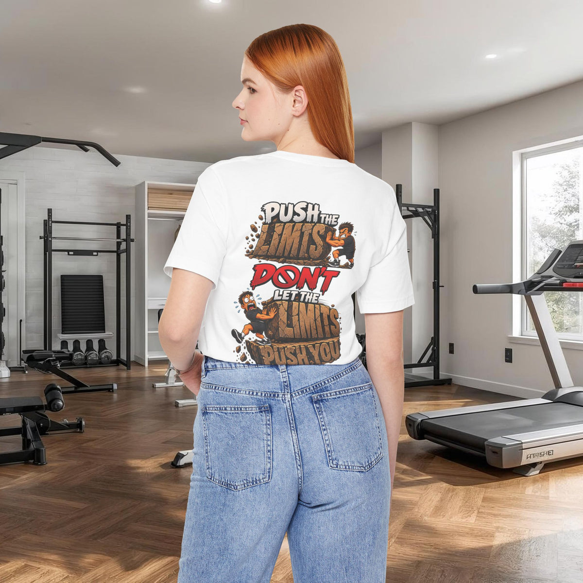 Push the Limits Tee — Motivational Vintage Gym Shirt
