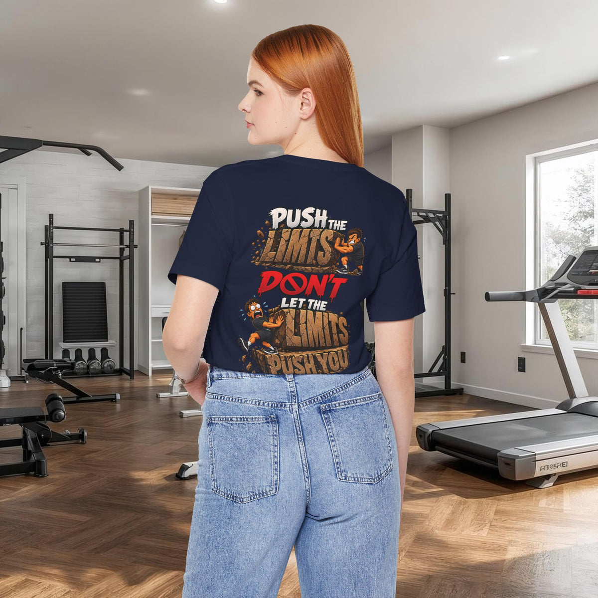 Push the Limits Tee — Motivational Vintage Gym Shirt