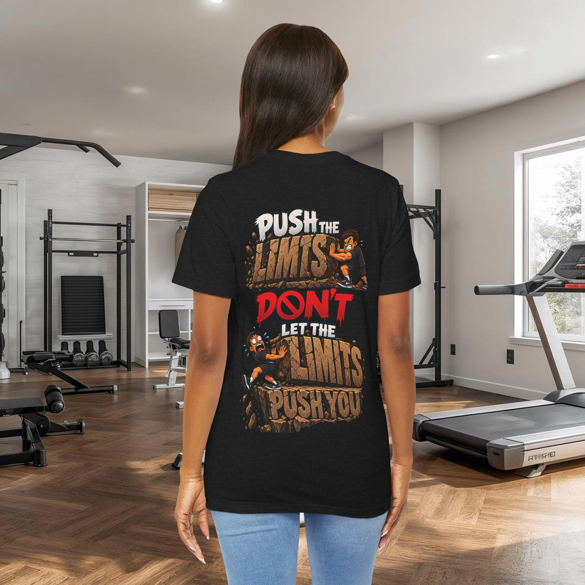 Push the Limits Tee — Motivational Vintage Gym Shirt