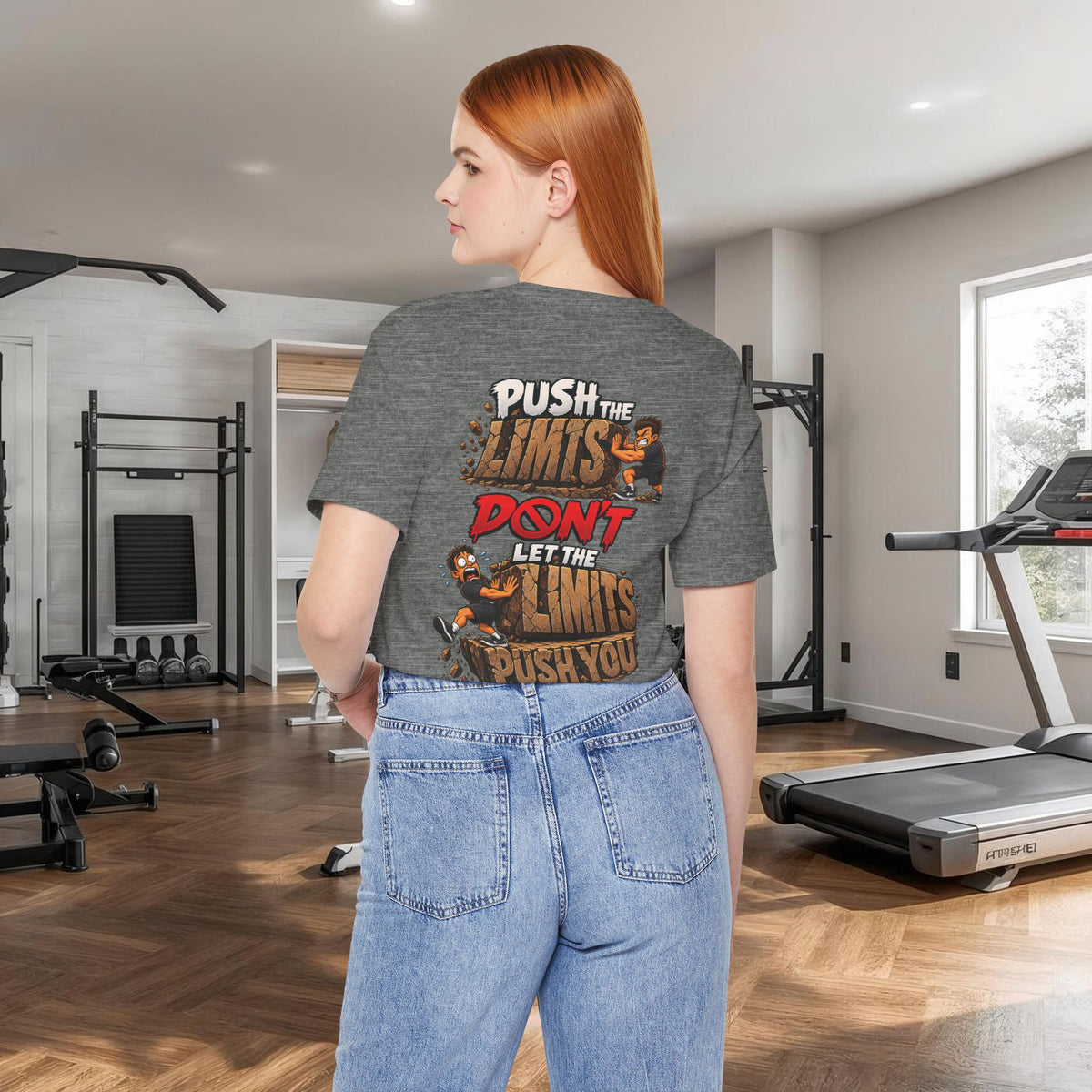 Push the Limits Tee — Motivational Vintage Gym Shirt