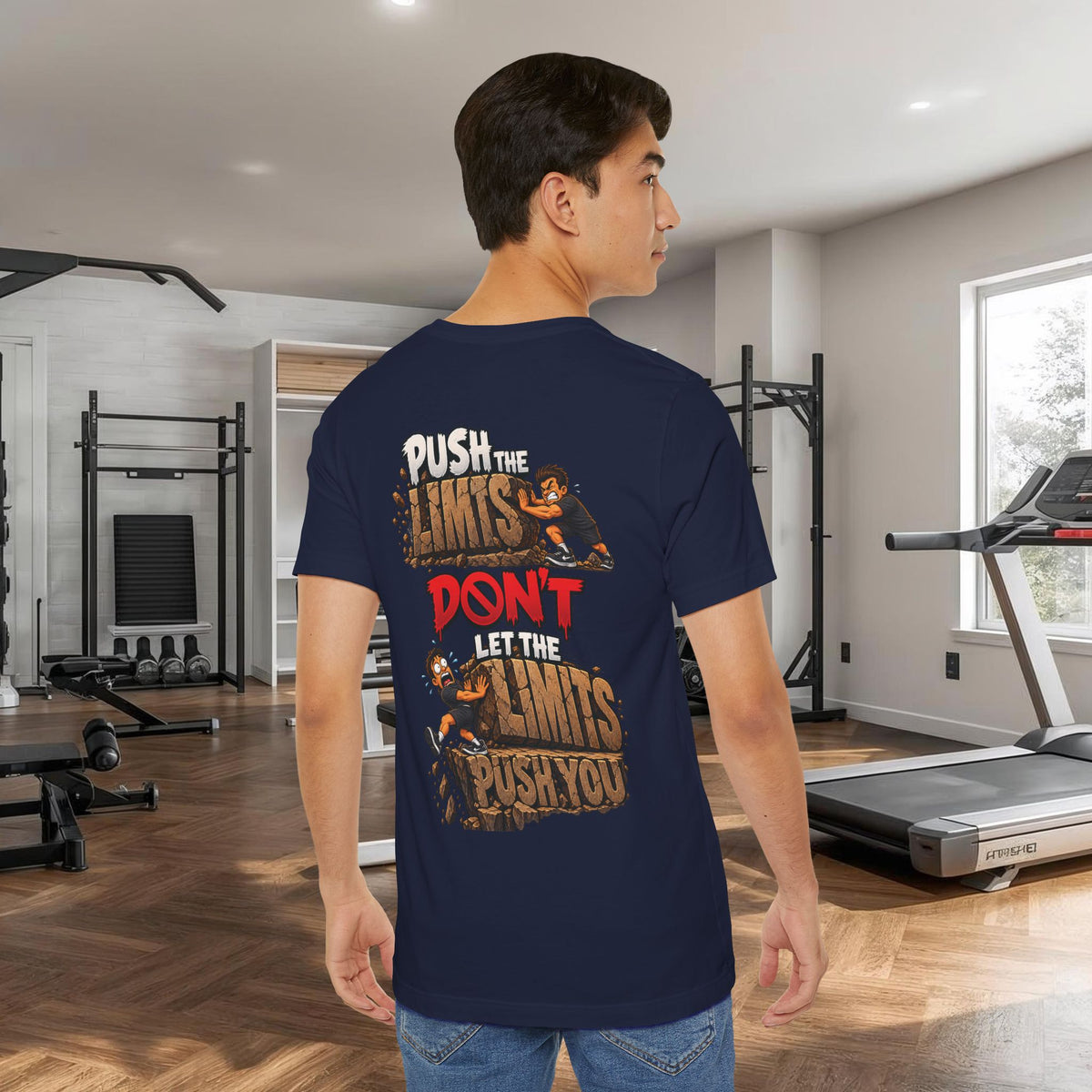 Push the Limits Tee — Motivational Vintage Gym Shirt