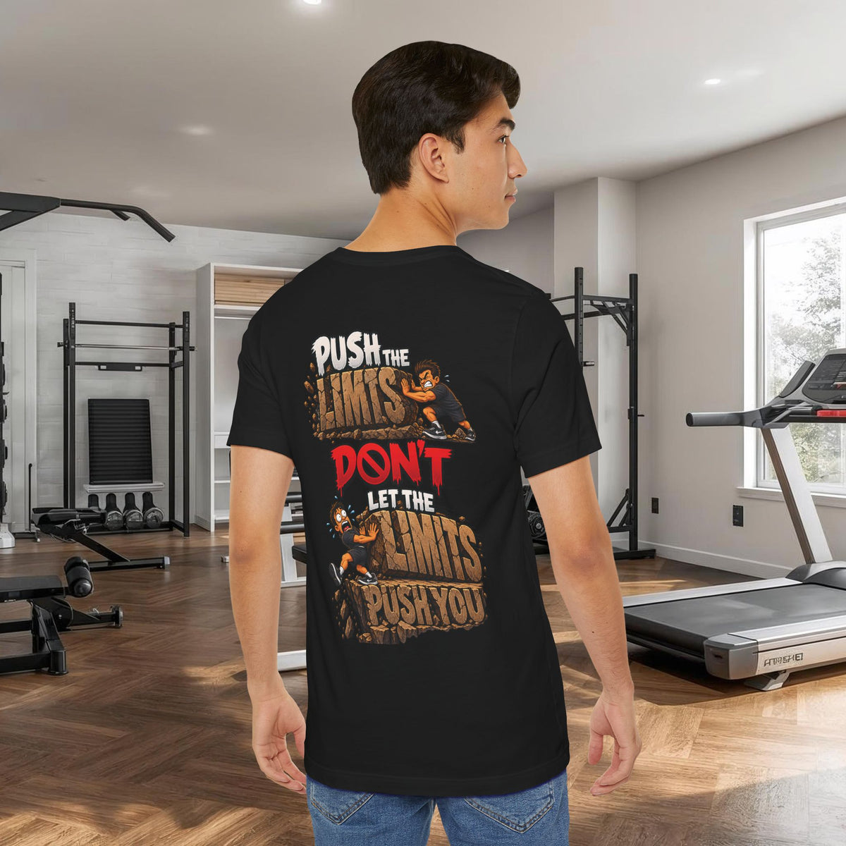 Push the Limits Tee — Motivational Vintage Gym Shirt