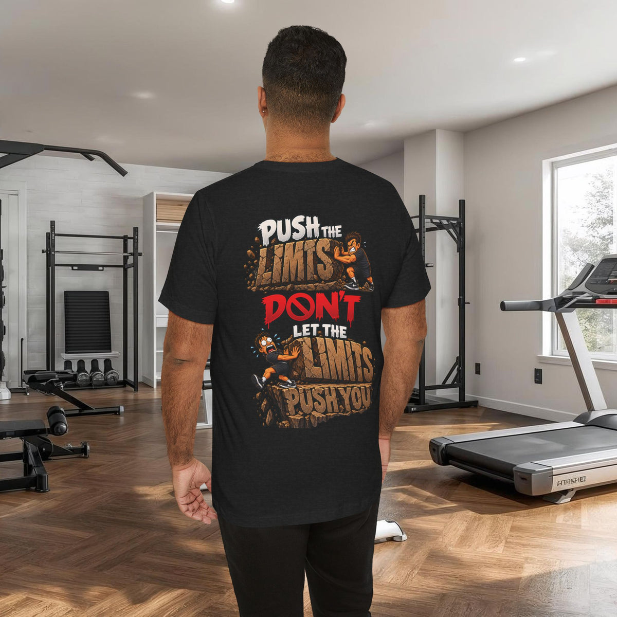 Push the Limits Tee — Motivational Vintage Gym Shirt